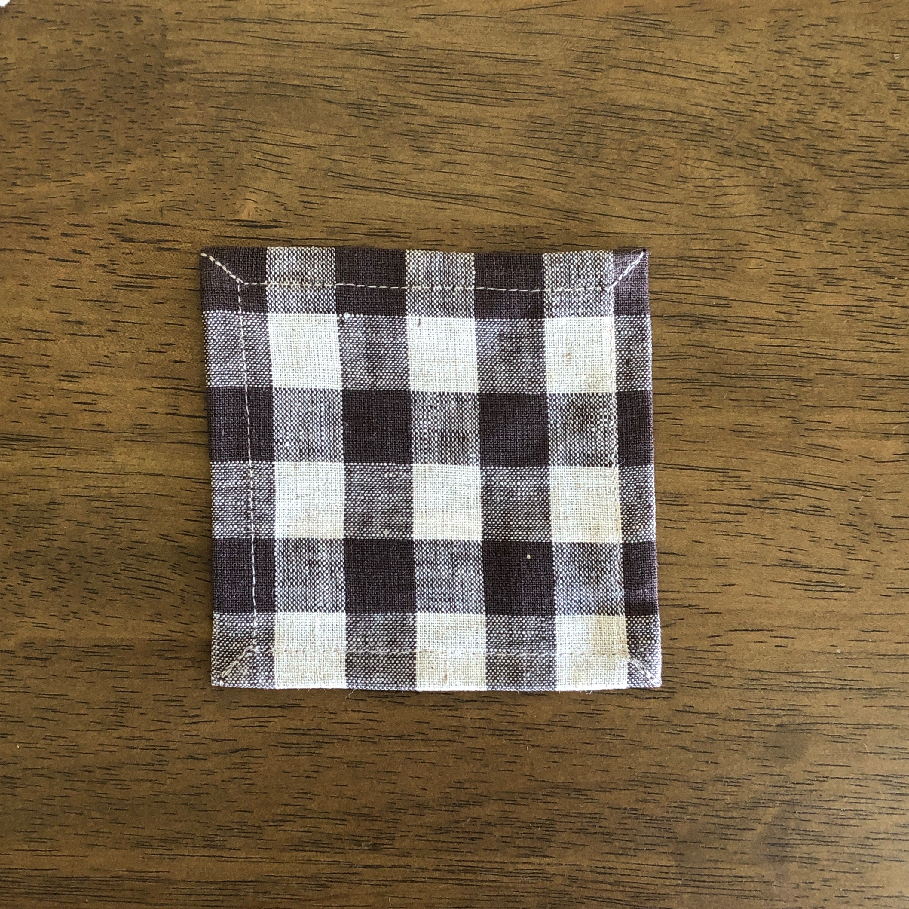 Brown Gingham - Everyday Linen Coasters