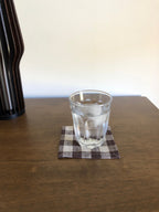 Brown Gingham - Everyday Linen Coasters