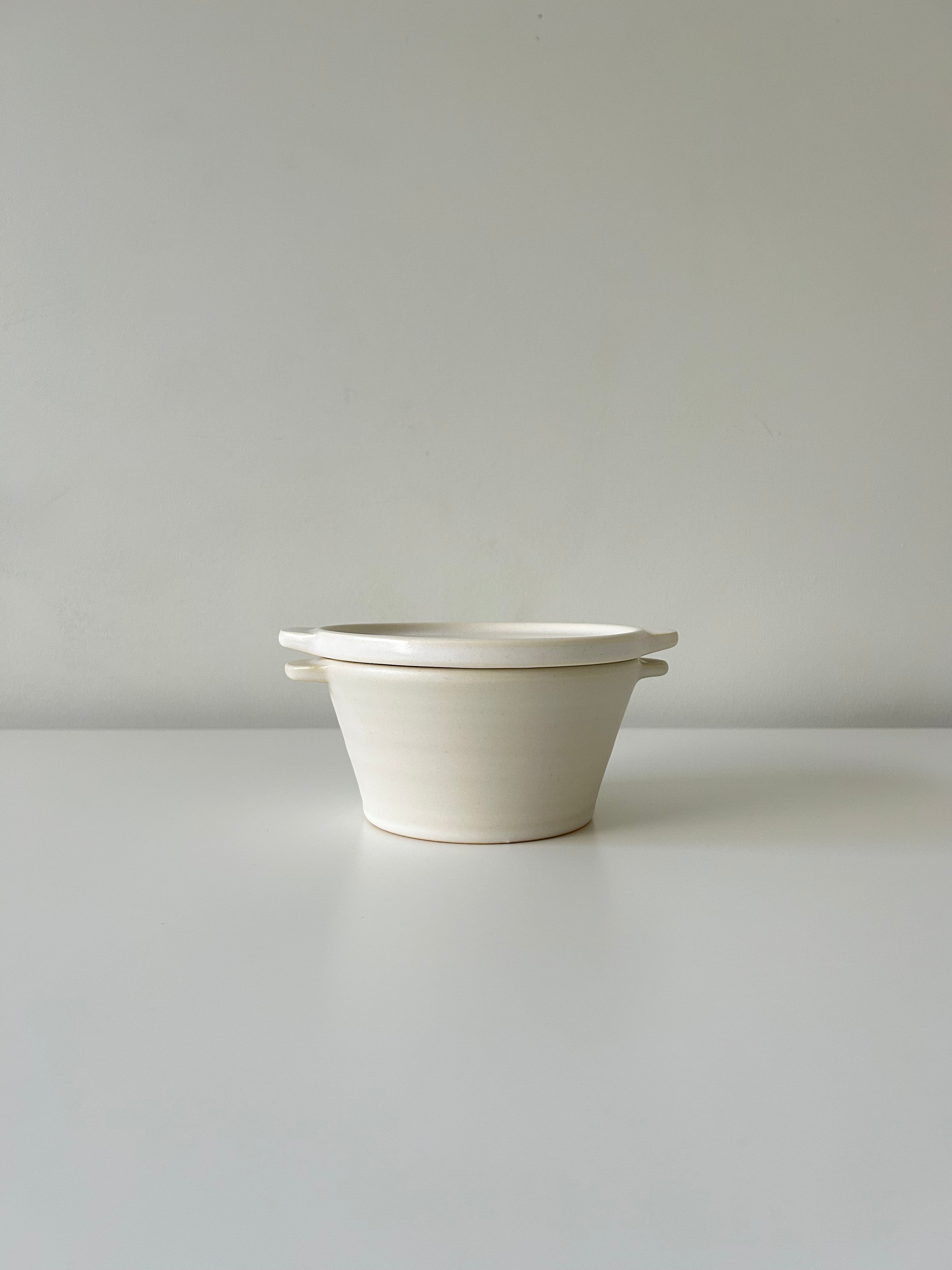 Small White Lidded Bowl