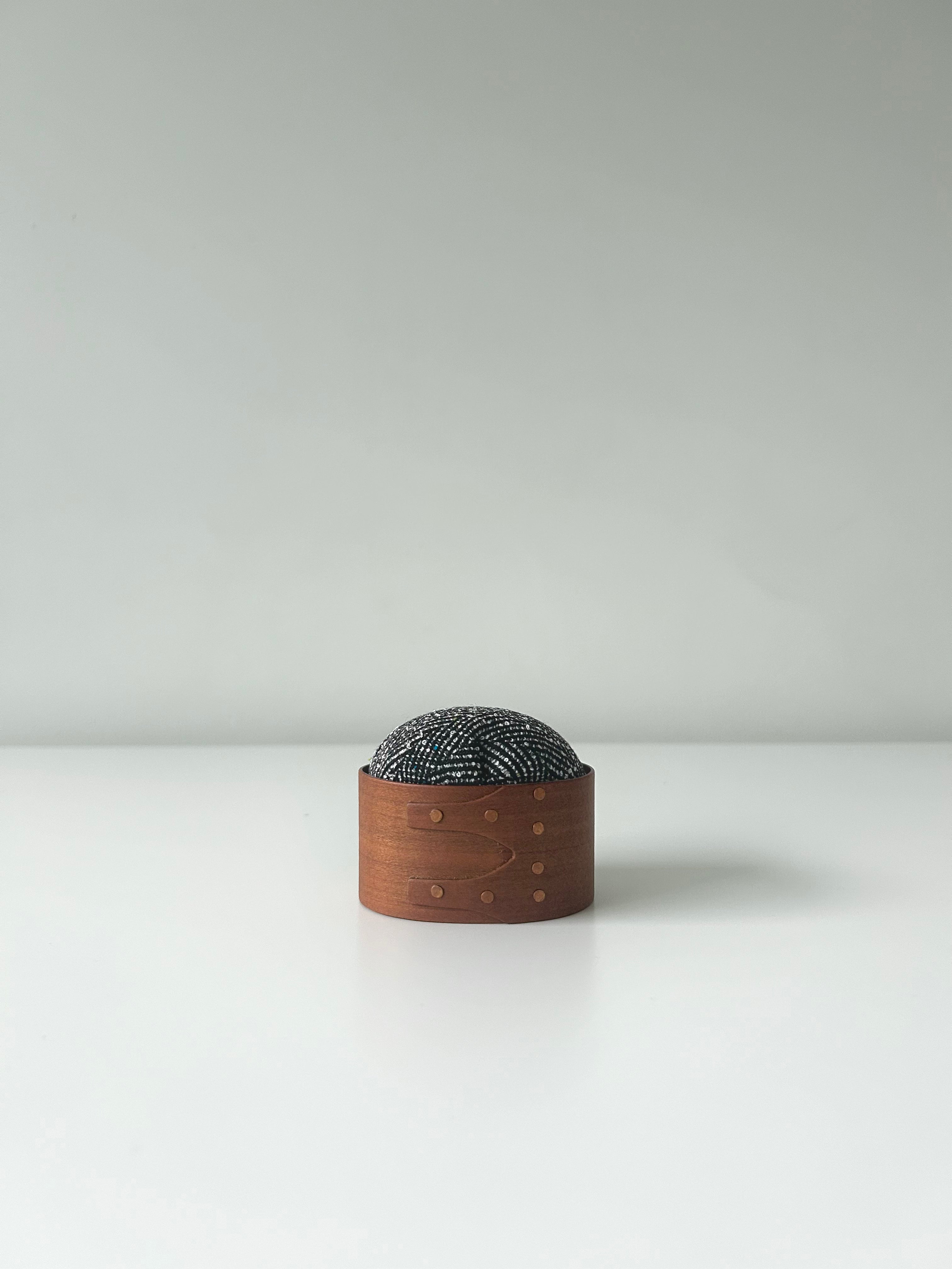 japanese style pin cushion with wooden shaker box