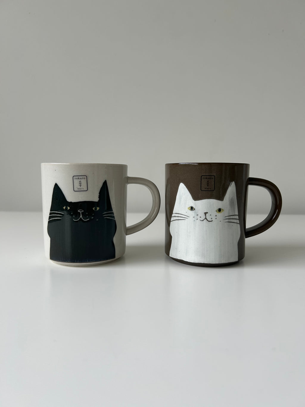 Black & White Cat Mug Set