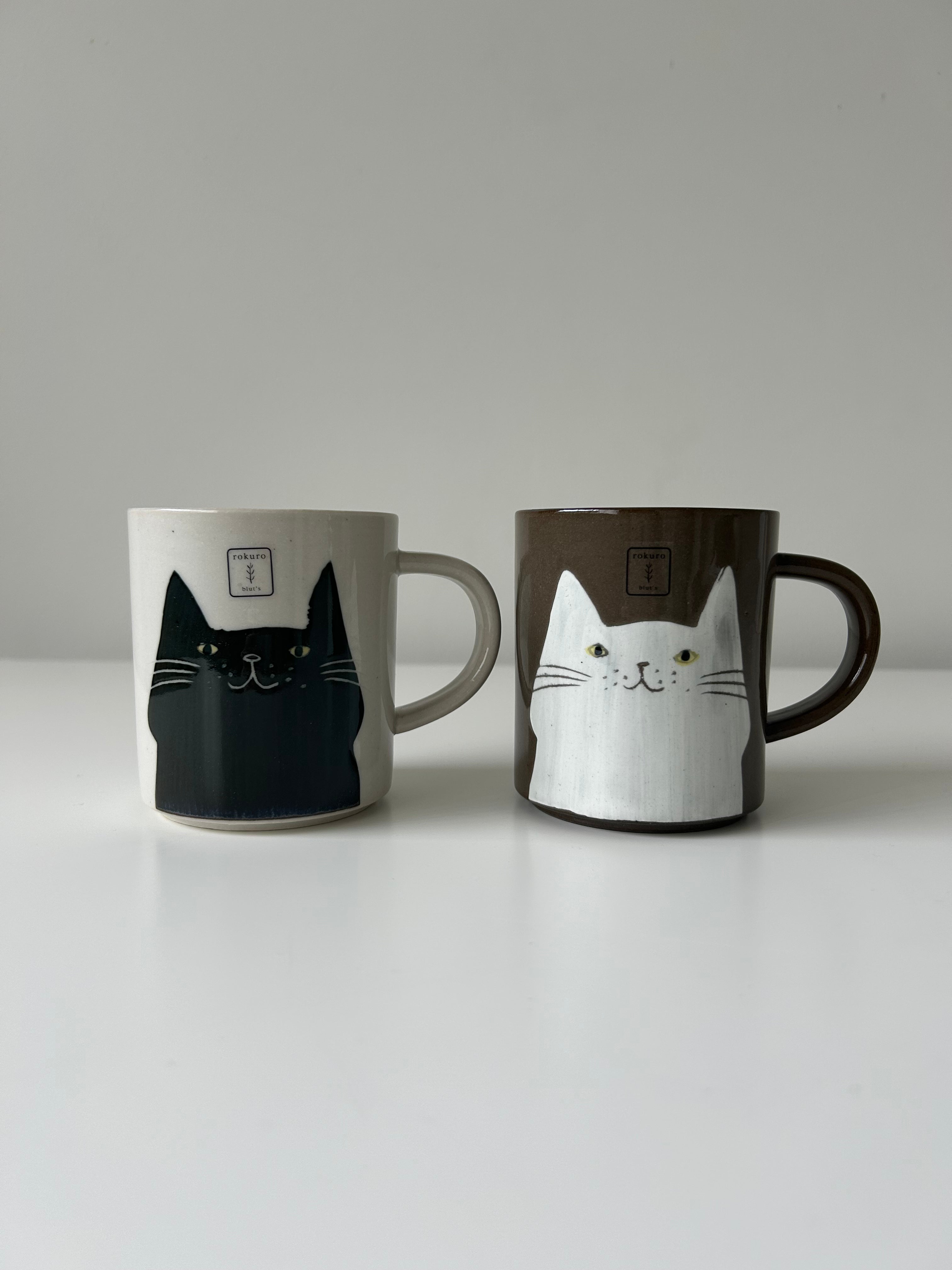 Black & White Cat Mug Set